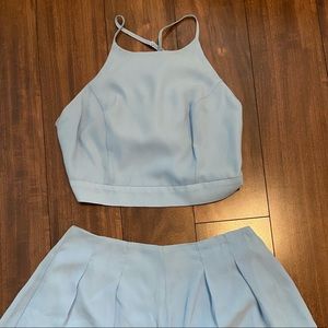 Fashion Nova Light Blue Two Piece Set